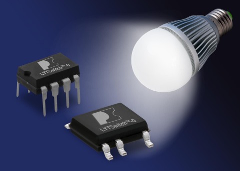Power Integrations推出针对低功率LED灯泡的LYTSwitch-0系列高度集成的LED驱动器IC（照片：美国商业资讯） 