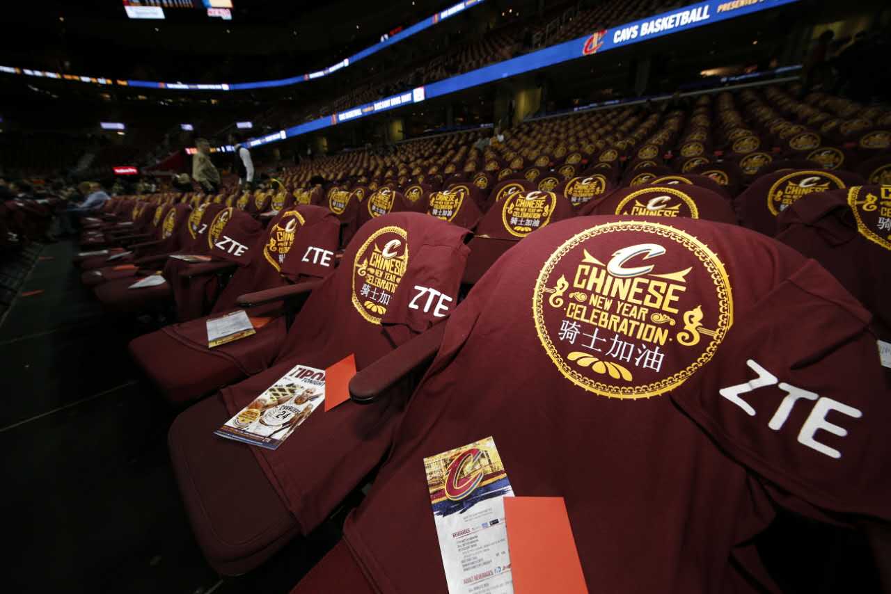 ZTE celebrated the Chinese New Year with the Cleveland Cavaliers at their home game.