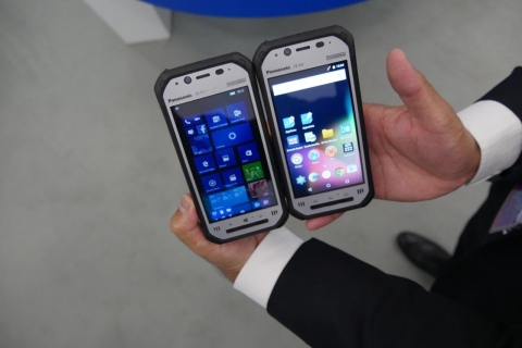 Panasonic introduces the world's lightest fully rugged Toughpad, the 4.7 inch FZ-F1(Left) for Windows and FZ-N1(Right) for Android(TM). (Photo: Business Wire)