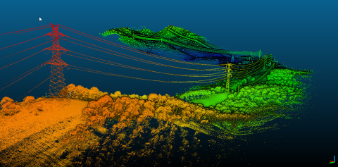 位于西班牙的输电线缆与峡谷测绘项目——通过YellowScan公司的Surveyor系统和Dronetools公司的DroneQuad4系统拍摄的图像。（照片：美国商业资讯） 