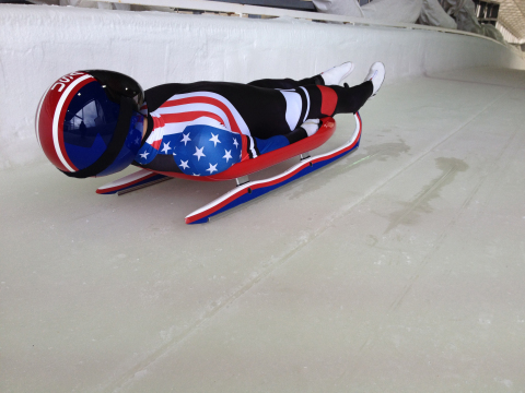 The USA Luge team competed with Olympians from around the world using sleds designed by their engineers and Official Technical Partner, Dow. The two organizations have been working together since 2007 to combine science, engineering and technology for superior sled performance on the track. (Photo: Business Wire)