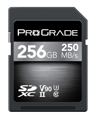 ProGrade Digital宣布推出V90高階數位記憶卡系列——連續讀取速度高達250MB/s，連續寫入速度高達200MB/s。ProGrade Digital SDXC UHS-II U3 Class 10 V90記憶卡為產生大量資料串流且需要更大容量記憶卡的單眼相機、無反光鏡相機、攝影機和數位電影機提供最佳效能。（照片：美國商業資訊） 