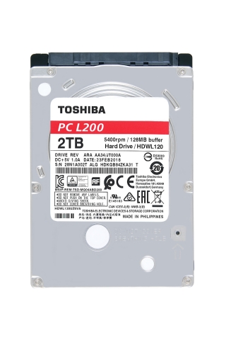 東芝：L200系列筆記型電腦硬碟(L200 Laptop PC Hard Drives)為2.5英寸行動硬碟，最大儲存容量高達2TB。（照片：美國商業資訊） 