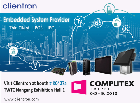 Clientron showcases multiple innovations of Thin Client, POS and Embedded IPC at Computex Taipei 2018. (Graphic: Business Wire)