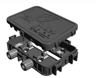 The Flex MLPE's contacts within the junction box allow for high current, exposure to extreme elements, and interchangeable covers. (Photo: Business Wire)