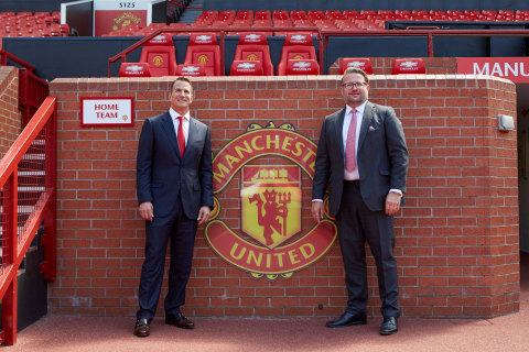 L-R Kohler CEO David Kohler MU Group MD Richard Arnold at Old Trafford (Photo: Business Wire)