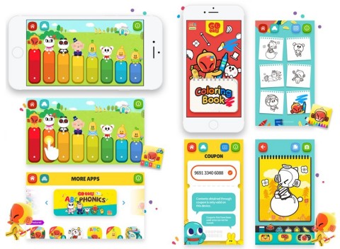 COSCOI, an animation character development and digital contents company in Korea, released two smart edutainment apps for kids 'Go East! Coloring' and 'Go East! Xylophone,' developed as part of 'COSCOI Friends' series using Go East, its typical intellectual property in animation. (Graphic: Business Wire) 