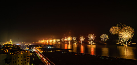 2019哈伊馬角跨年夜煙火秀（照片：AETOSWire）