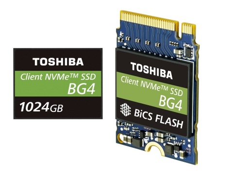 東芝記憶體株式會社：採用96層3D快閃記憶體的1TB單一封裝PCIe(R) Gen3 x4L SSD（照片：美國商業資訊） 