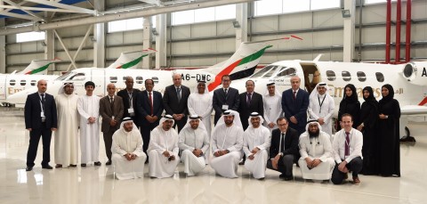 与阿拉伯国家民航业14位总经理及二级领导人员合影（照片：AETOSWire）