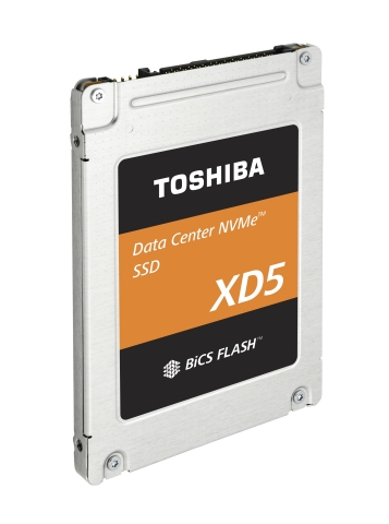 東芝記憶體株式會社：外形為2.5英寸的資料中心NVMe(TM) SSD產品（照片：美國商業資訊） 