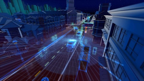 Velodyne激光雷达传感器可同时定位车辆周围人和物体的位置，并测定他们的移动速度和路线。（图示：美国商业资讯）

