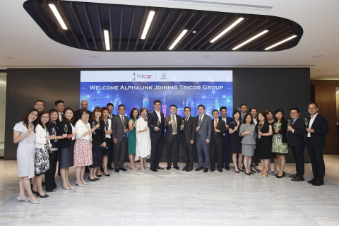 Left to Right: Management executives of Tricor Group, RSM Hong Kong and Alphalink at the ceremony to welcome Alphalink joining Tricor Group (Photo: Business Wire)