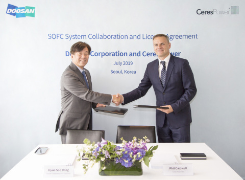 Ceres Power and Doosan sign new agreement (Photo: Business Wire)