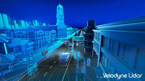 由Velodyne Alpha Puck™生成的Point Cloud可以同时定位车辆周围人和物体的位置，并评估车辆行驶的速度和路线。（照片：美国商业资讯） 