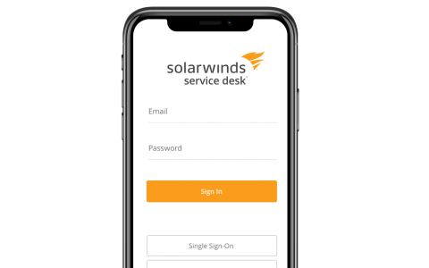 SolarWinds Service Desk的移动应用程序有助于IT部门直接在其移动设备上完成任务和批准。（照片：美国商业资讯）