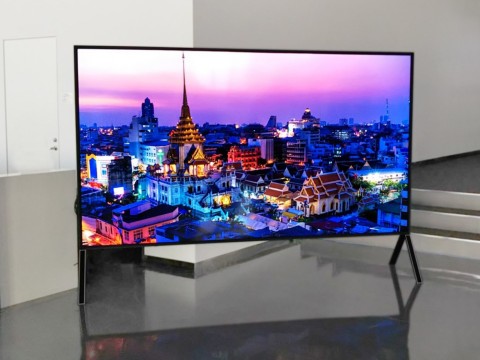 Sharp’s comprehensive 8K product line includes the world’s largest 8K display, this 120-inch model. (Photo: Business Wire)