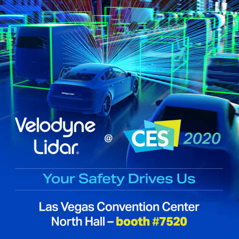 Velodyne Lidar, Inc.將於CES 2020期間，在拉斯維加斯會議中心北廳7520號攤位上展示其功能強大的智慧雷射雷達感測器技術。（照片：Velodyne Lidar）