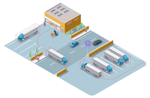 由Velodyne Lidar支持的Seoul Robotics 5级控制塔解决方案可准确跟踪物体的位置、坐标、速度和方向，并预测其路径。这些物体包括配送中心或制造和物流领域的车辆和人员。（图示：Seoul Robotics）