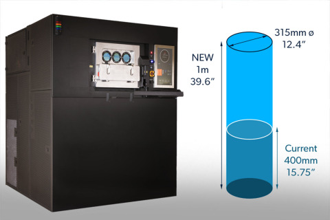 VELO3D的下一代Sapphire工业3D打印机的垂直轴达到1米，使其成为全球最高的工业金属增材制造(AM)机器。（照片：美国商业资讯） 
