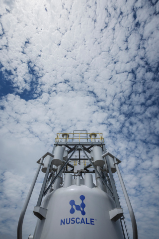 Full-scale mockup of the upper one third of the NuScale Power Module™. Photo courtesy of NuScale