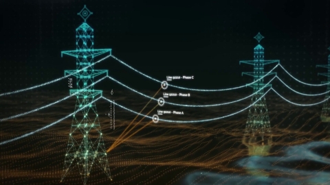 LineVision在其V3架空电力线监测系统中使用Velodyne高性能激光雷达传感器，以帮助电力公司更安全、更高效地运行电网。（图示：LineVision, Inc.）