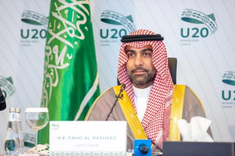 U20 Chair H.E. Fahd Al-Rasheed at the U20 Mayors Summit (Photo: AETOSWire)