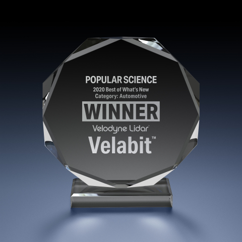Velodyne Lidar的Velabit™传感器荣获《科技新时代》颁发的“最佳新品奖”。（照片：Velodyne Lidar, Inc.）
