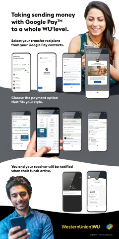 Western Union Launches Cross-Border Payments on Google Pay (Graphic: Business Wire)
