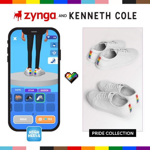 Kenneth Cole and Zynga to Bring First-of-its-Kind Pride Month Partnership to Rollic's Hyper-Casual Game High Heels! (Graphic: Business Wire)