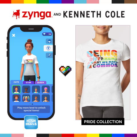 Kenneth Cole联手Zynga，为Rollic的超休闲游戏《High Heels!》带来同类首个“骄傲月”合作活动（图示：美国商业资讯） 
