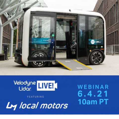 Velodyne Lidar宣布其数字学习系列Velodyne Lidar LIVE!将增加集数。6月4日播出的一集将请到Local Motors产品与数字平台战略副总裁Kat Dransfield。Dransfield将讨论Olli 2.0自动驾驶汽车的全球部署和在田纳西州诺克斯维尔的Local Motors微工厂建造下一代3D打印汽车。（照片：Velodyne Lidar）