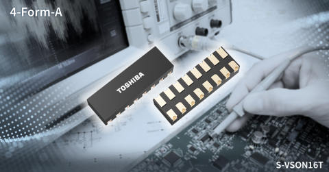 東芝：採用新開發的小型S-VSON16T封裝的四通道4-Form-A電壓驅動光繼電器。（圖片：美國商業資訊） 