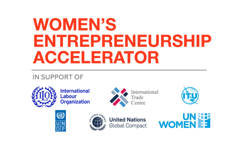 女性创业加速器计划联合国合作伙伴标识（图示：玫琳凯公司）