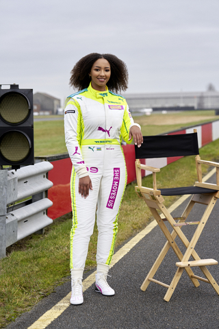 Racing Driver Naomi Schiff talks about her passion for car racing and how she wants to inspire young women for PUMA’s “She Moves Us” platform (Photo: Business Wire)