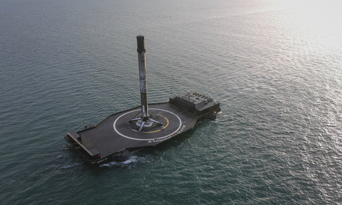 SpaceX火箭回收無人船，其自主功能將由ABS進行評估。圖片由SpaceX提供 