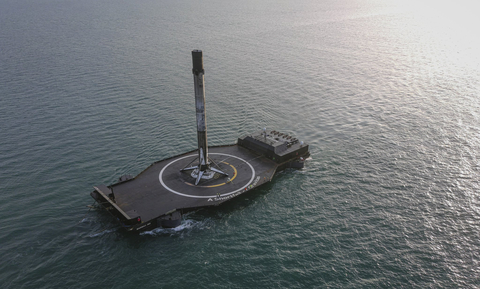 A SpaceX rocket recovery droneship, which will have its autonomous functions evaluated by ABS. Image courtesy of SpaceX