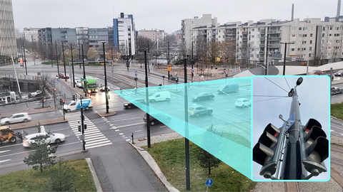 Velodyne Lidar宣布，其智慧基礎建設解決方案已在芬蘭赫爾辛基部署，用於收集交通資料和改善道路安全。該解決方案結合了Velodyne屢獲殊榮的雷射雷達感測器和Bluecity的人工智慧軟體，已用於監測赫爾辛基交通繁忙的Jätkäsaari路段上三個十字路口的流量。測試地點2：Jätkäsaarenlaituri – Mechelininkatu – Tullaajankuja – Hietalahdenranta（芬蘭赫爾辛基）。（圖片：Nodeon Finland）