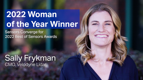 Velodyne Lidar首席营销官(CMO) Sally Frykman荣获Sensors Converge和Fierce Electronics评选的2022年度女性奖。（图示：Velodyne Lidar） 