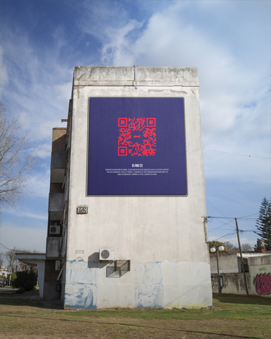 Budweiser's QR code on the street where Messi lived and began playing soccer (Photo: Business Wire)