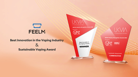 FEELM榮獲UKVIA最佳創新獎和永續電子煙大獎。（照片：美國商業資訊）