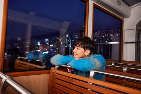 With the debut of the 6th generation Peak Tram, Rain takes a scenic ride to the Peak and takes in the mesmerising view. (Photo Credit: Hong Kong Tourism Board)