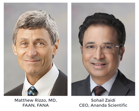 首席研究员Matthew Rizzo, MD, FAAN, FANA和阿南达医药科技公司首席执行官 Sohail Zaidi。（照片：美国商业资讯）