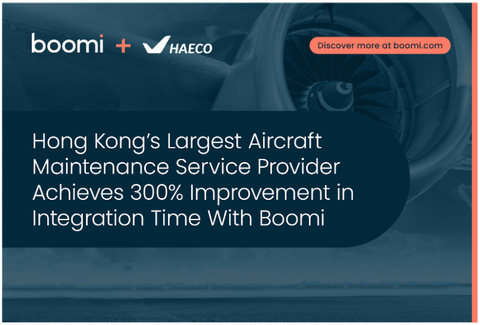香港大型飛機維修服務提供商透過 Boomi 將集成速度提升了 300% (圖像：美國商業資訊) 
