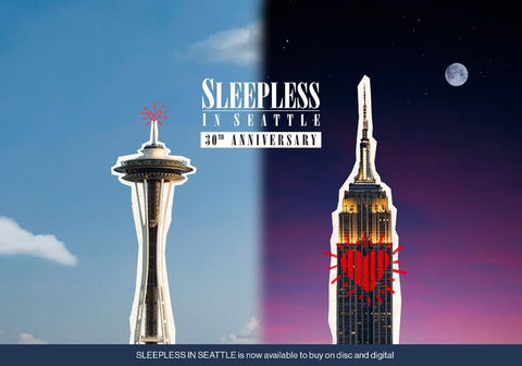 帝國大廈和太空針塔攜手慶祝《西雅圖夜未眠》上映30週年（照片：美國商業資訊） 