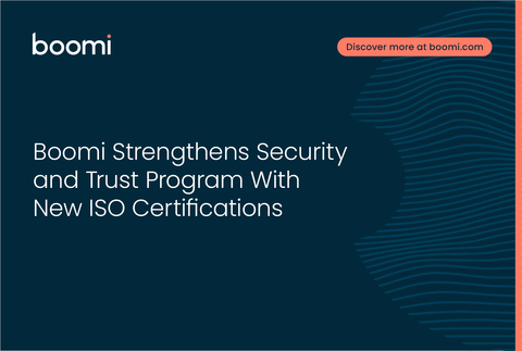 Boomi获得新的ISO认证，以此加强安全与信任计划（图示：美国商业资讯） 
