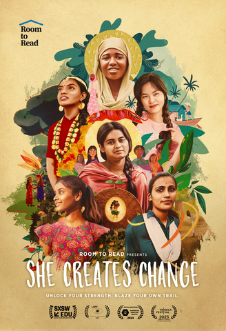 Room to Read announced a partnership with Warner Bros. Discovery for the premiere of She Creates Change, the first nonprofit-led animation and live action film project to promote gender equality through the stories of young women around the world. (Graphic: Business Wire)