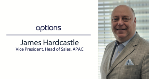 Options今天宣布任命James Hardcastle为亚太区(APAC)副总裁兼销售主管。（图示：美国商业资讯） 