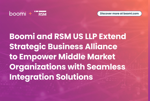 Boomi 及 RSM US LLP 擴大戰略業務聯盟，為中階市場企業組織提供流暢整合解決方案（圖片：美國商業資訊）