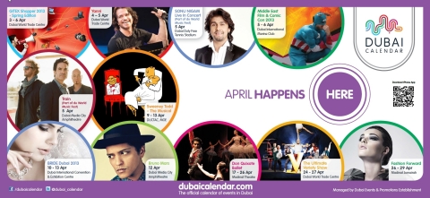 2013年4月杜拜日曆重大活動（圖片：美國商業資訊） 